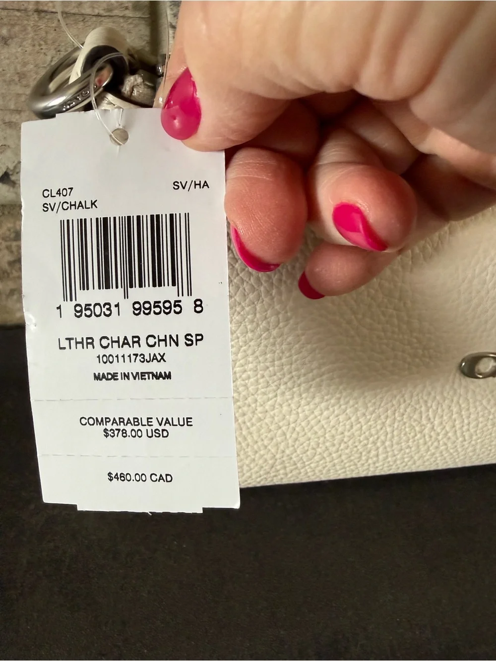 COACH Charlotte White Pebbled Leather Crossbody